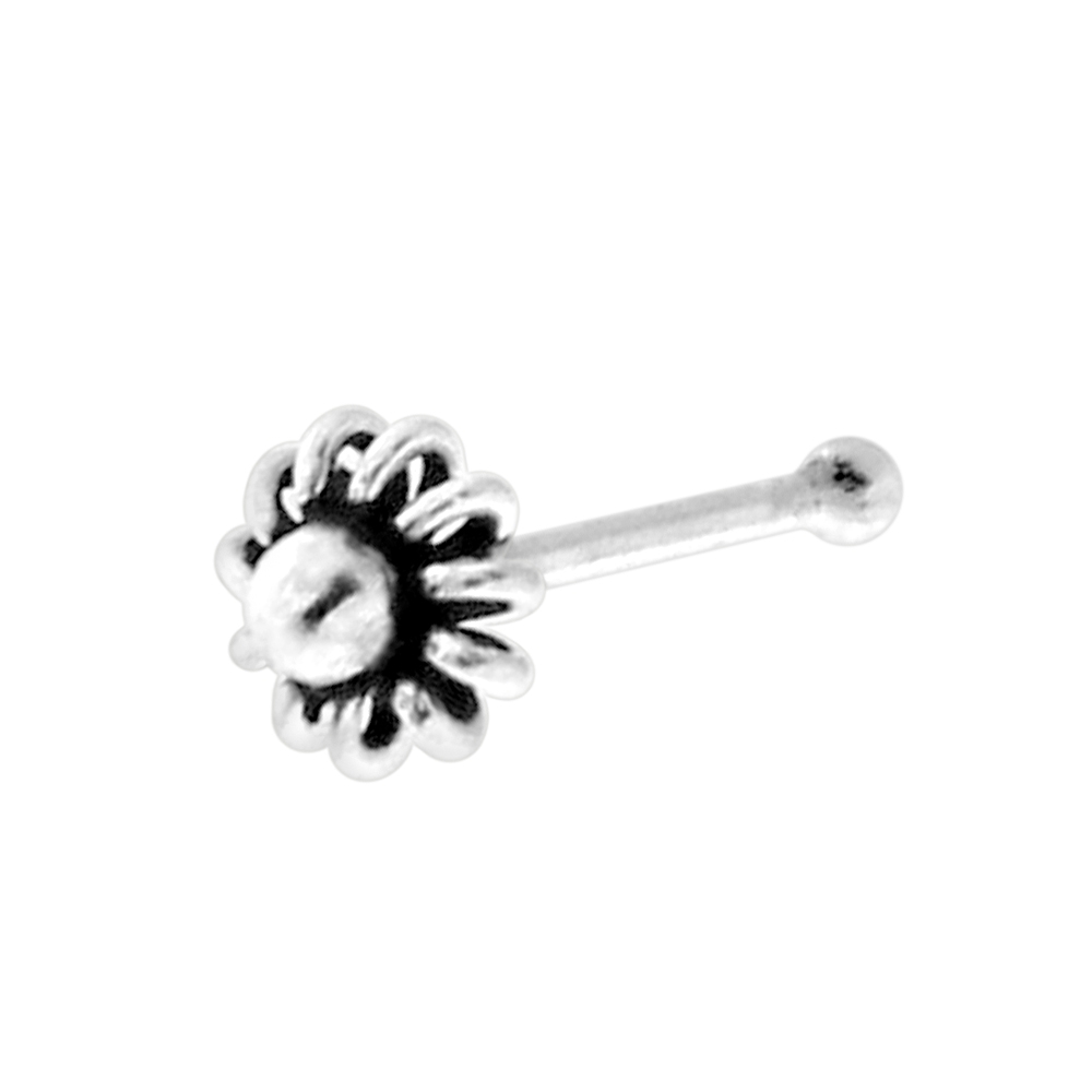 22G Sterling Silver Coiled Flower 